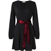Womens Dress Surplice Dress V Neck Dress Smocked Waist Dress Casual Mini Dress Peplum Wasit Dress - 4 of 4