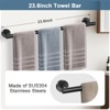 Itopfox 5 Piece Matte Black Bathroom Hardware Set with 23.6 Inch Towel Bar Towel Rack Toilet Paper Holder with Shelf Wall Mount - 2 of 4