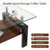 RISOKEYS Rectangle Coffee Table - Tempered Glass Top with MDF Layer, Modern Coffee Table with Storage Shelf for Living Room - 4 of 4