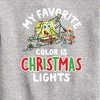 Boys' - SpongeBob SquarePants - My Favorite Color Is Christmas Lights Graphic Long Sleeve Fleece Sweatshirt - 2 of 4