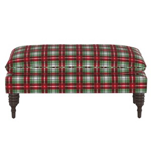 Judy Pillowtop Bench Green/Red Plaid - Cloth & Co.