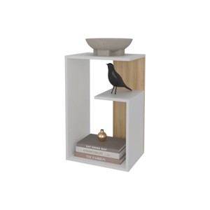 Syemin End Tables 3 Tier Side Table, S-Shaped End Table with Open Storage Shelve, Modern Accent Furniture Bedside Nightstand, White, 11.8"*15.7"*25" - 1 of 4