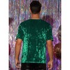 Lars Amadeus Men's Short Sleeve Crew Neck Party Velvet Tee Tops Shirts - 3 of 4