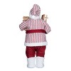 Transpac Fabric 24 in. Multicolor Christmas Ticking Stripe Country Santa - 3 of 4