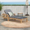 Christopher Knight Home Paolo Outdoor Adjustable Acacia Wood Chaise Lounge with Cushion - 2 of 4