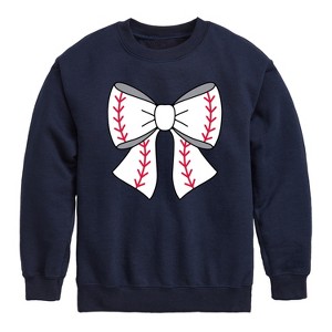 Boys' - Instant Message - Baseball Bow Graphic Long Sleeve Fleece Sweatshirt - 1 of 4