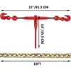 VEVOR Chain and Binder Kit w/9,215 lbs Capacity, 3/8" x 10' G80 Chain, 14" Ratchet Handle, Adjustable Hooks, Safe Ratcheting Gear, Set of 4 - 2 of 4