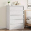 Garvee 5 Tall Wooden Drawer Dresser, Modern 5 Chest of Drawers with Storage Freestanding, for Bedroom, Living Room, White - 4 of 4