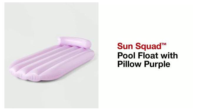 Pool Float with Pillow Purple - Sun Squad&#8482;, 2 of 6, play video