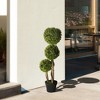 Resenkos 35.5" Artificial Ball Boxwood Topiary Tree Fake Plant in Pot for Indoor Outdoor Living Room Decoration Light Green - 2 of 4