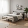 FurnitureR Metal Full Bed Frame with Headboard + 2 Floating Wall Shelves, Sturdy Steel Platform Bed Set with Storage Space, No Box Spring Needed - 4 of 4