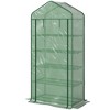 Outsunny 5 Tier Mini Greenhouse with Reinforced PE Cover, Small Portable Greenhouse with Roll-Up Zippered Door, Green - 4 of 4