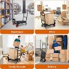 Acekool 330 lbs Folding Hand Truck, Heavy Duty Foldable Dolly Cart with Adjustable Handle & 4 Wheels for Moving, Travel, Office, Black - 4 of 4