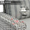 Marlton 9pc Wicker Outdoor Patio Furniture Set Conversation Sofa Sectional with Swivel Chairs and Cushions - 3 of 4