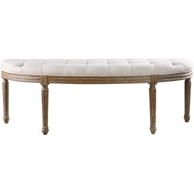 Uttermost Leggett 56 1/2" Wide Off-White Fabric Accent Bench