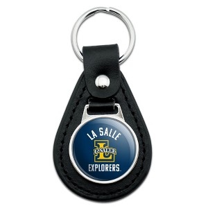 La Salle University Explorers Logo Black Leather Keychain - 1 of 4