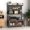 LIVAREEmlen Kitchen Bakers Rack with Door, Microwave Oven Stand, Utility Storage Shelf, Durable Kitchen Organizer for Small Spaces - 2 of 4