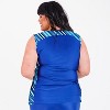 Calypsa Women's Plus Size Loose Fit Tankini UPF 50+ Maya Swim Top - 2 of 3