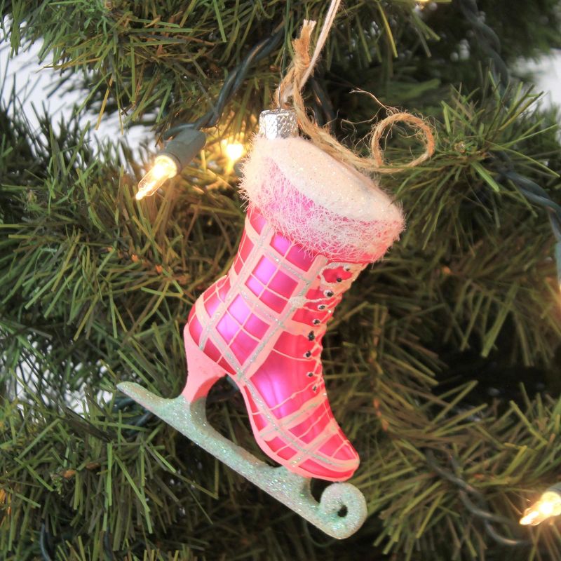 Cody Foster 4.0 Inch Plaid Ice Skate Skating Olympics Blade Tree Ornaments, 2 of 4