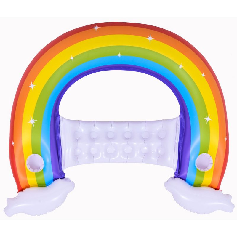Pool Central 58" Inflatable Rainbow Swimming Pool Lounge Chair, 3 of 9