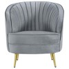 Velvet and Eucalyptus Upholstered Accent Chair with Tufted Back, Bucket Silhouette and Pocket Coil Cushion - 2 of 4
