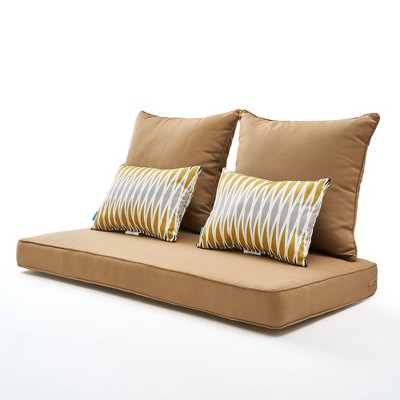 ARTPLAN Patio Deep Seating Loveseat Cushions All Weather Chair Outdoor Cushions Set of 5 for Patio Outdoor Furniture