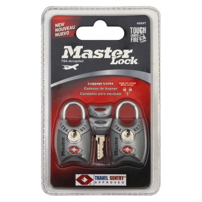 Master Lock 2pk Luggage Key Padlock Silver
