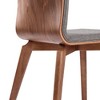 Set of 2 Richie Mid-Century Dining Chair Walnut/Gray - Armen Living: Solid Ash Wood, Plush Upholstery, Floor Protectors - 3 of 4