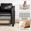 Faux Leather Accent Chair, 30 Inches Barrel Upholstered Armchair, Cozy Single Sofa - 4 of 4