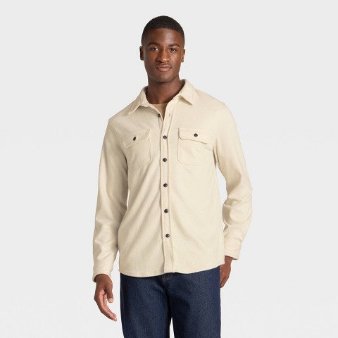 Мужские рубашки Goodfellow & Co Men's Comfort Soft Shirt - Goodfellow & Co™ Cream XXL