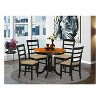 5-Piece Round Black Finish Solid Wood Top Dining table with 4-Chairs with - 2 of 4