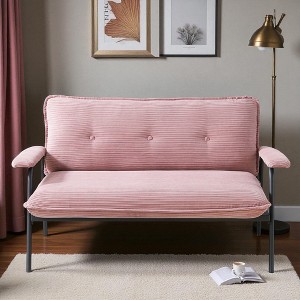 53-Inch Upholstered Loveseat Sofa with Metal Frame, Compact Two-Seat Couch for Small Living Rooms and Apartments - 1 of 4