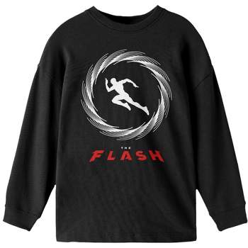 Flash White Running Silhouette Youth Black Long Sleeve Shirt