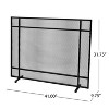Angel Sar Modern Single Panel Fireplace Screen, Metal Fireplace Cover for The Living Room with Diamond Mesh, Black & Silver - 2 of 4