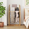 Tangkula 3-Tier Freestanding Towel Rack w/ 3 Hanging Crossbars for Bathroom Natural - 4 of 4