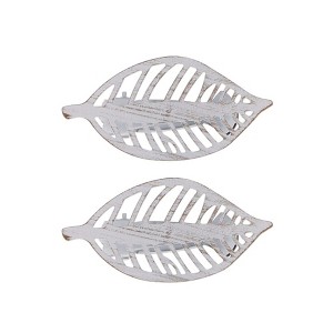Evideco French Home Leaf Curtain Tiebacks Set of 2 - Clip-On Metal Holdbacks for Sheer or Light Curtains - 1 of 4