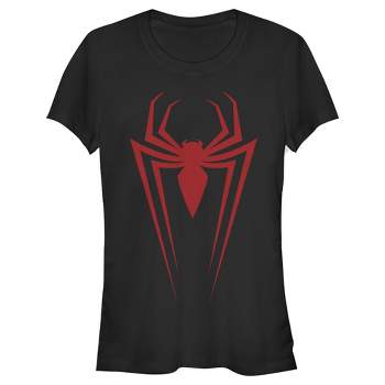 Juniors Womens Marvel Spider-Man Icon Badge T-Shirt