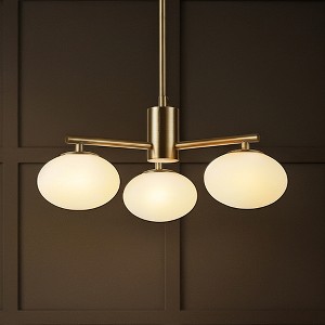 ALOADECOR Mid Century Modern Opal Glass Chandelier Classic Globe Pendant Light For Dining Room Living Room - 1 of 4