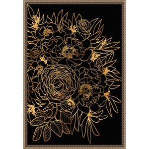 Amanti Art Rose bouquet in gold and black by Rosana Laiz Blursbyai Canvas Wall Art Print Framed 16 x 23-in. - 1 of 4