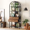 Tribesigns 4-Tier Bookshelf with 2 Drawers and LED Light - 3 of 4