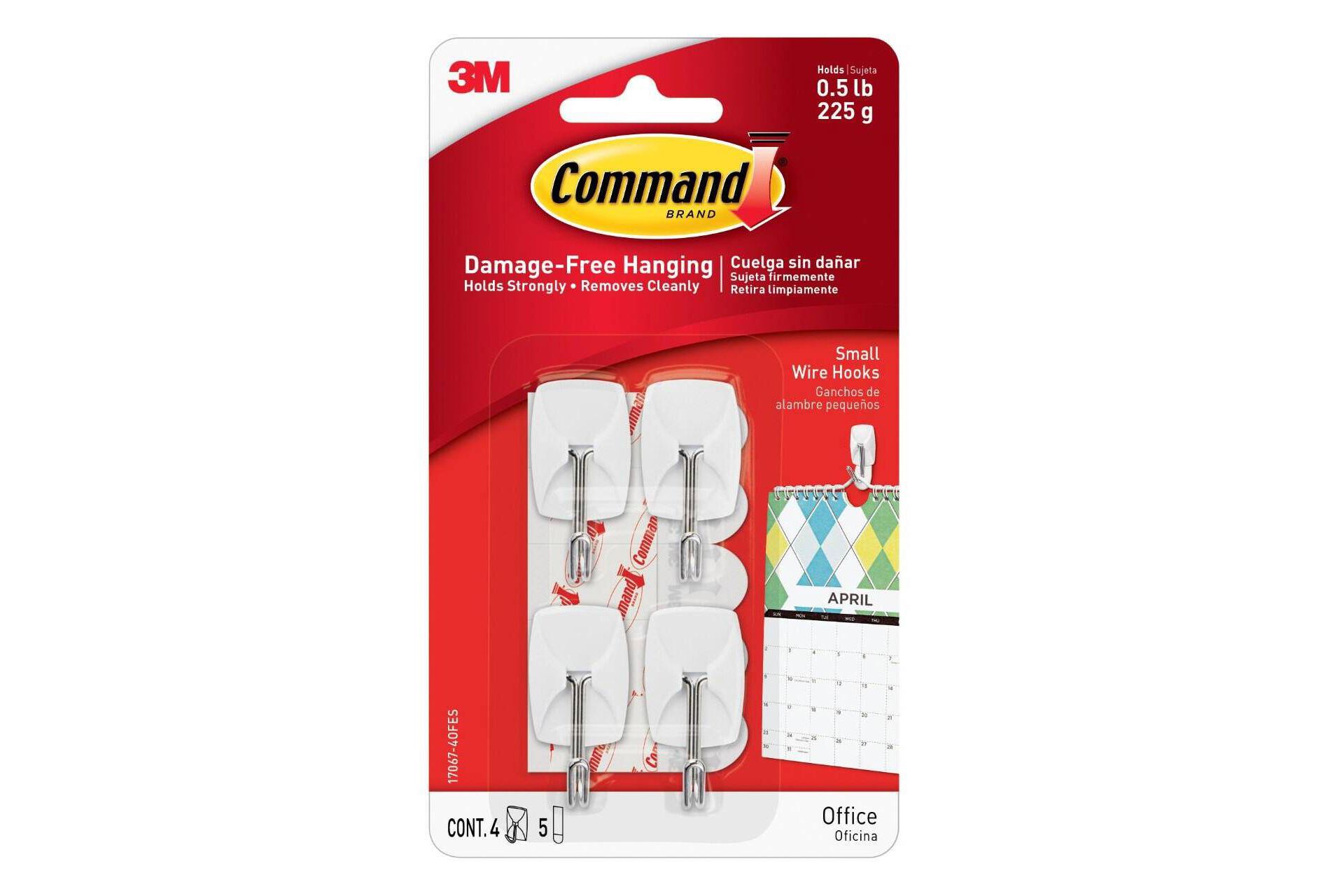 4ct Command Small Wire Hooks - White