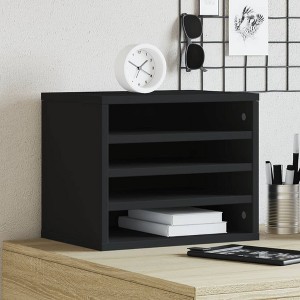 Aghana Digitals Plywood Desktop Organizer with Ample Storage - Black, 36x26x29.5 cm, Sturdy & Easy - 1 of 4