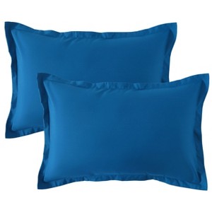 2 Pack Brushed Microfiber Pillow Shams, Super Soft and Cozy Oxford Pillowcases - NTBAY - 1 of 4