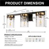 DORESshop 24 in.3-Light Black Gold Cylindrical Glass Bathroom Vanity Light Fixture - 4 of 4