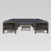 Brava 9pc Acacia Sectional Sofa Set - Gray/Dark Gray - Christopher Knight Home - 2 of 4