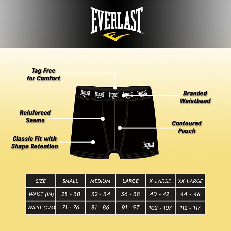 Everlast Value Pack 6pcs Mens Cotton Boxer Briefs Breathable Tagless Stretch Underwear For Men, 5 of 6