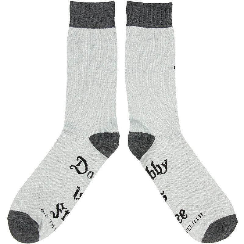 The Wizarding World of Harry Potter Dobby Is Free Crew Socks Grey, 4 of 6