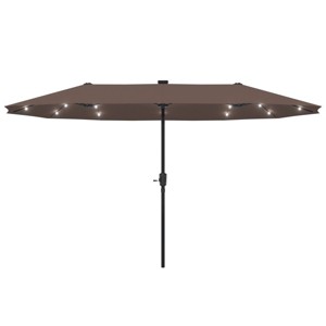 Ainfox 13ft Outdoor Patio Umbrella with Solar Lights, Double-sided Deck Pool Umbrella with 1.5 Inch Pole, Fade Resistant  for Porch, Market, Backyard - 1 of 4