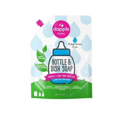 Dapple Baby, Bottle and Dish Liquid Refill Dish Soap Plant Based  Hypoallergenic, Fragrance Free, (Pack of 2) 68.0 Fl Oz