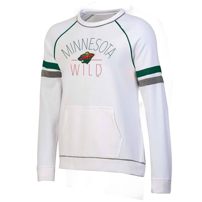 NHL Minnesota Wild Women&#39;s White Fleece Crew Sweatshirt, 1 of 4